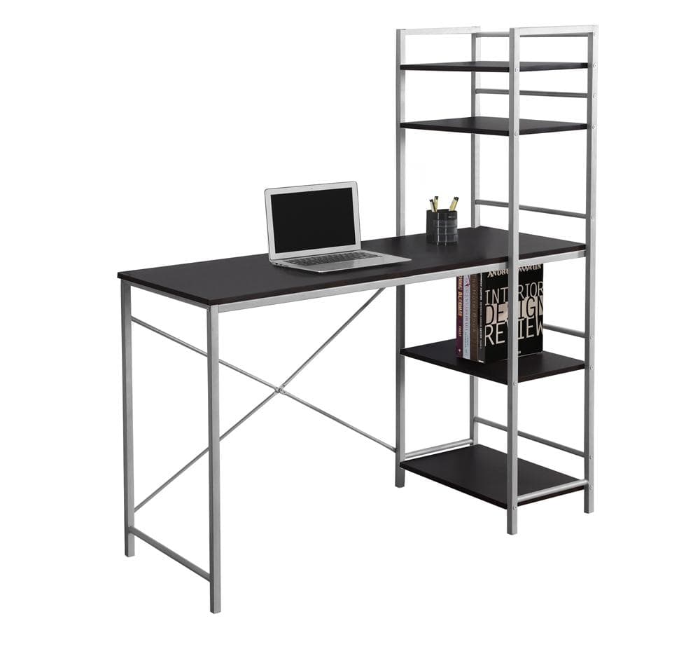 Monarch Specialties - Computer Desk, Home Office, Laptop, Storage Shelves, 48inL, Work, Metal, Laminate, Brown, Grey, Contemporary, Modern - I-7166 veiw 2