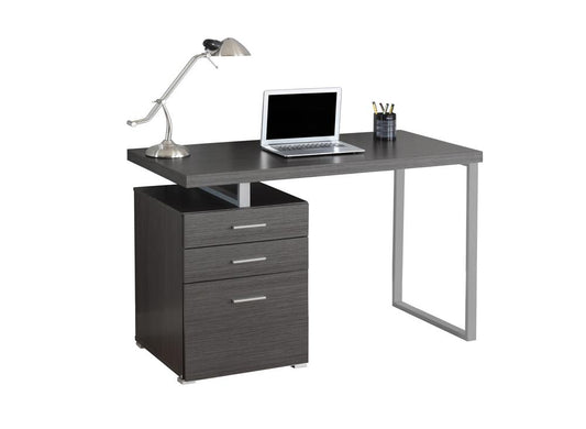 Monarch Specialties - Computer Desk, Home Office, Laptop, Left, Right Set-Up, Storage Drawers, 48inL, Work, Metal, Laminate, Grey, Contemporary, Modern - I-7426 veiw 2