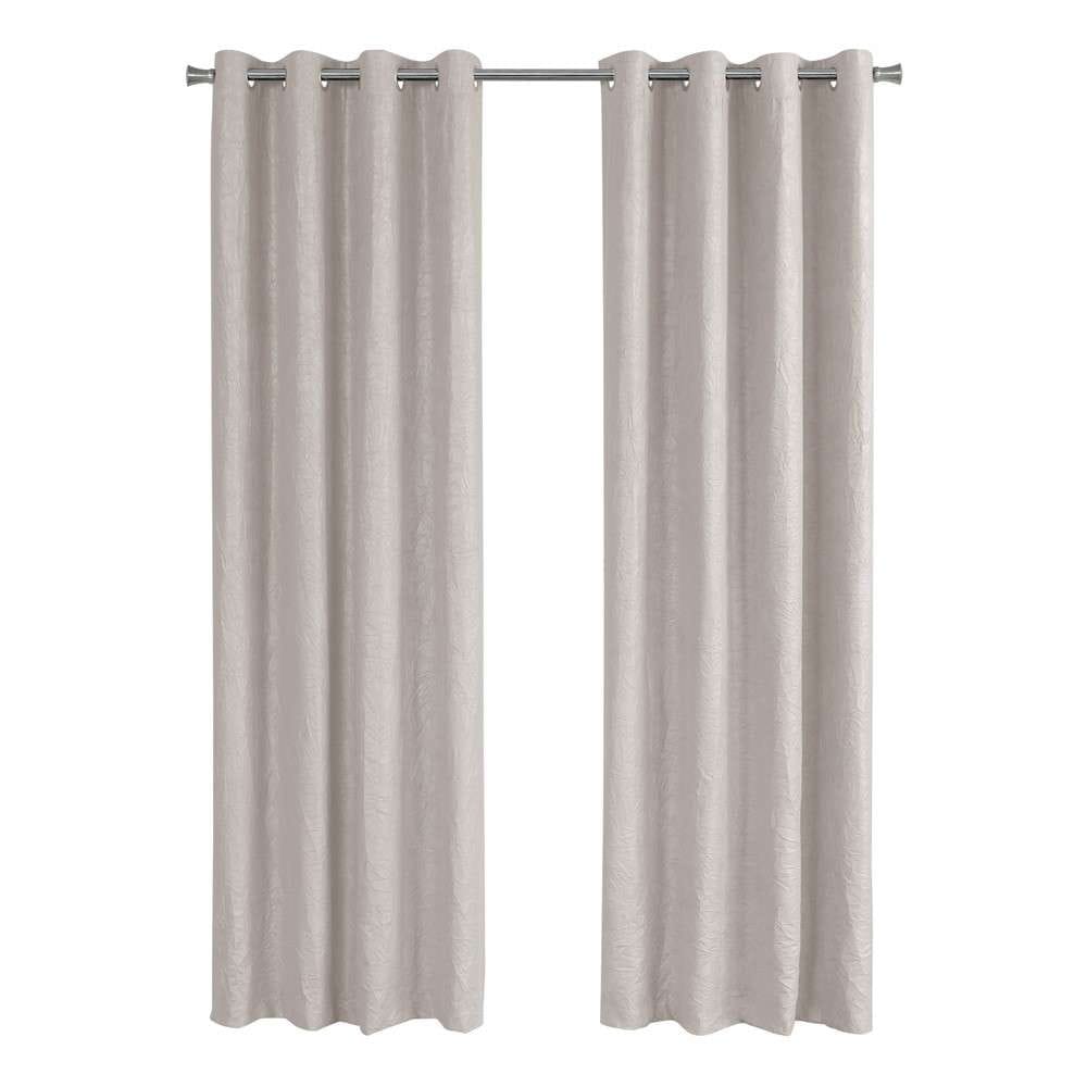 Monarch Specialties - Curtain Panel, 2Pcs Set, 54inW X 84inL, Room Darkening, Grommet, Living Room, Bedroom, Kitchen, Micro Suede, Polyester, Beige, Contemporary, Modern - I-9817 veiw 1