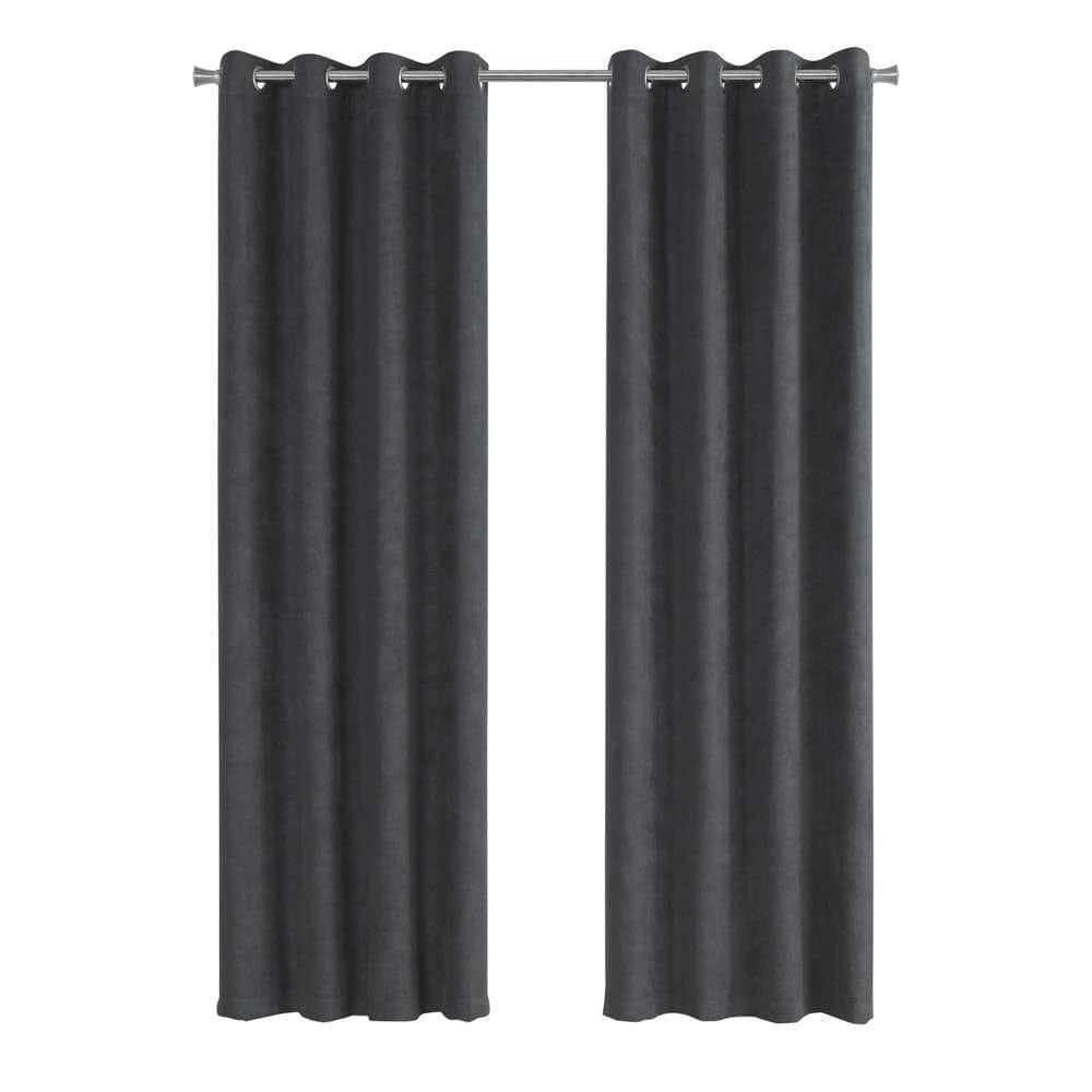 Monarch Specialties - Curtain Panel, 2Pcs Set, 54inW X 95inL, Room Darkening, Grommet, Living Room, Bedroom, Kitchen, Micro Suede, Polyester, Grey, Contemporary, Modern - I-9804 veiw 1
