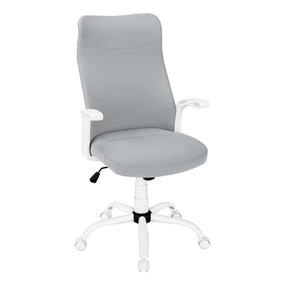 Monarch Specialties - Office Chair, Adjustable Height, Swivel, Ergonomic, Armrests, Computer Desk, Work, Metal, Mesh, White, Grey, Contemporary, Modern - I-7324 veiw 1