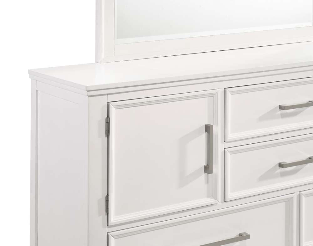 New Classic Furniture - Andover 60in Dresser With Doors-White - B677W-050 veiw 4