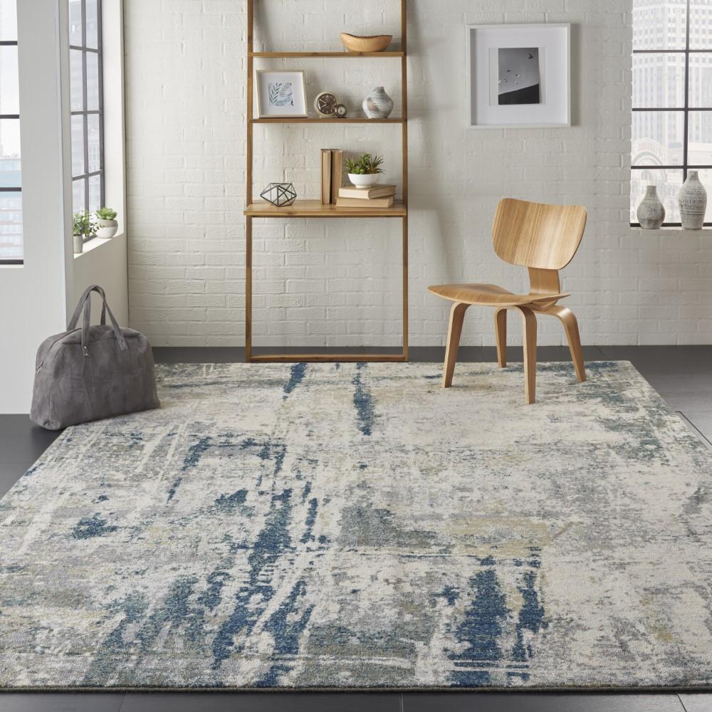 Nourison - Artworks ATW05 Blue and Grey 86in x 116in Rug - ATW05-99446710949 - CLOSEOUT veiw 2