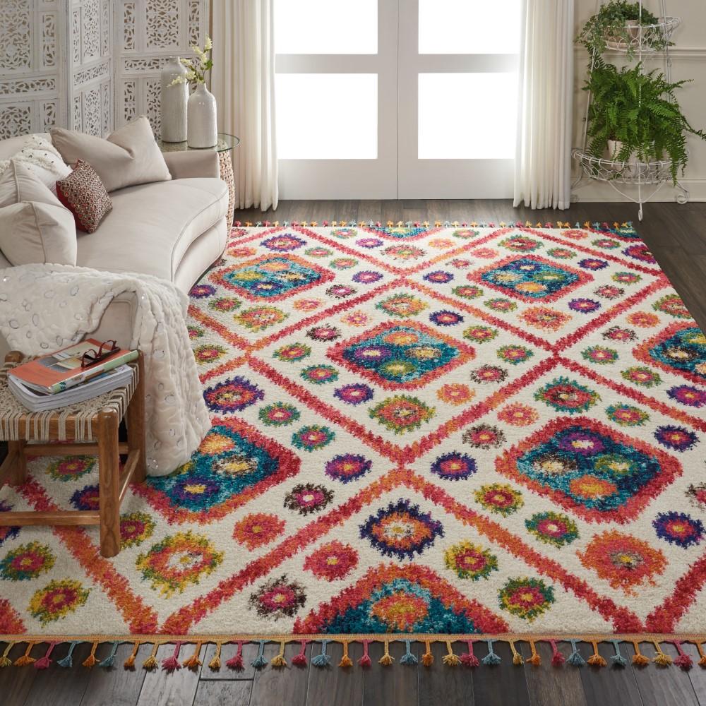 Nourison - Nomad NMD03 White Multicolor 710in x 106in Oversized Rug - NMD03-99446461179_CLOSEOUT veiw 2