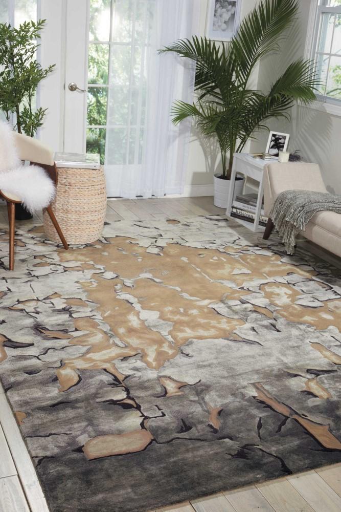 Nourison - Prismatic PRS02 Beige and Grey 56in x 75in Area Rug - PRS02-99446339935_CLOSEOUT veiw 2