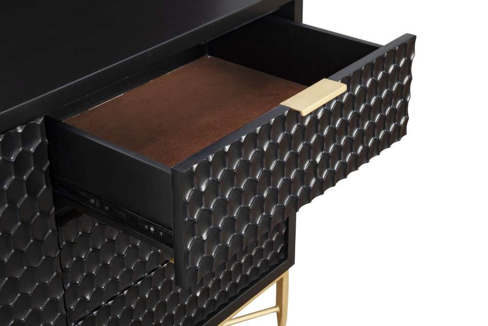 Origins by Alpine - Black Pearl TV Console in Black - 6400BLK-10 veiw 7