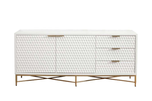 Origins by Alpine - White Pearl TV Console in White - 6400-10 veiw 2