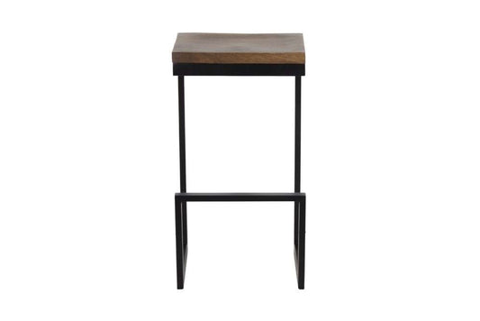 Porter Designs - Cube Solid Wood & Metal Bar Stool, Brown - 07-108-24-5261 veiw 2