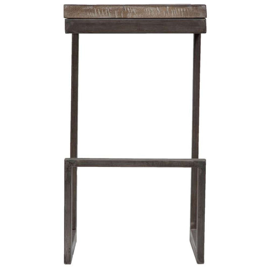 Porter Designs - Cube Solid Mango Wood & Metal Bar Stool, Gray - 07-108-24-5260 veiw 2