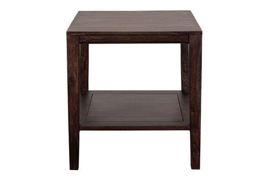 Porter Designs - Fall River Solid Sheesham Wood End Table, Gray - 05-117-25-4897 veiw 2
