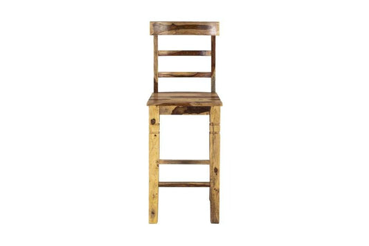 Porter Designs - Taos Solid Sheesham Wood Ladderback 30" Bar Height Bar Stool, Natural - 07-196-24-1114 veiw 2