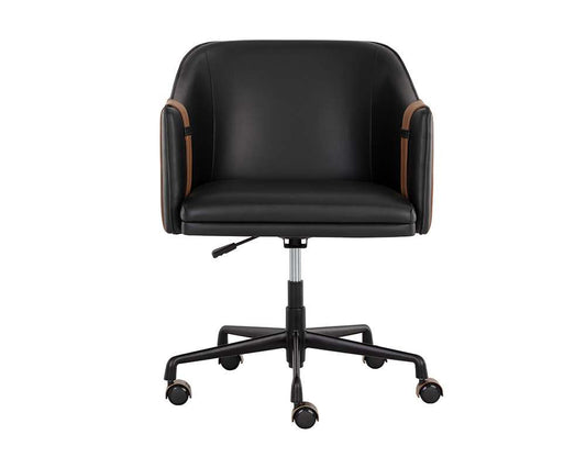 Sunpan - Ikon Carter Office Chair - Napa Black / Napa Cognac - 108757 veiw 2