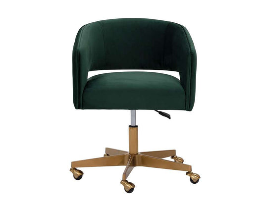 Sunpan - Claren Office Chair - Deep Green Sky - 107851 veiw 2