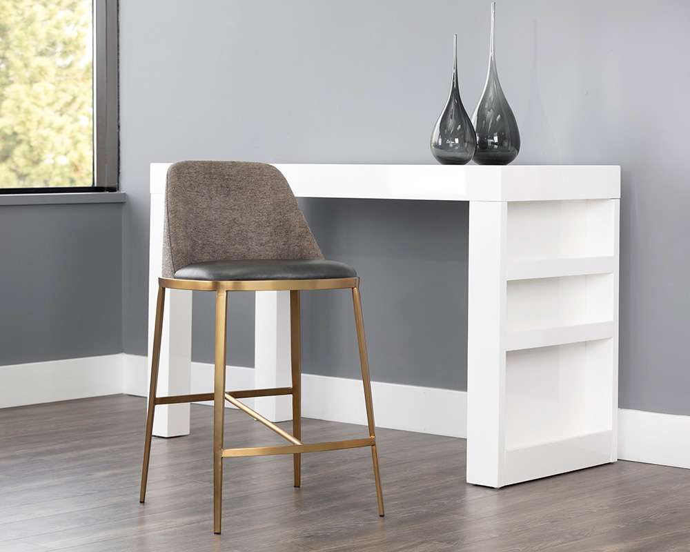 Sunpan - Ikon Dover Counter Stool - Bravo Portabella / Sparrow Grey - 107816 veiw 4