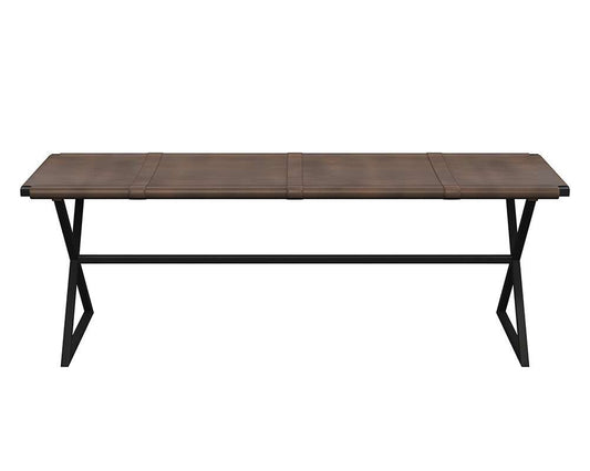 Sunpan - Elon Bench - Vintage Cognac Leather - 106358_CLOSEOUT veiw 2