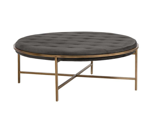 Sunpan - Irongate Ethel Ottoman Round - Piccolo Pebble - 102772 veiw 2