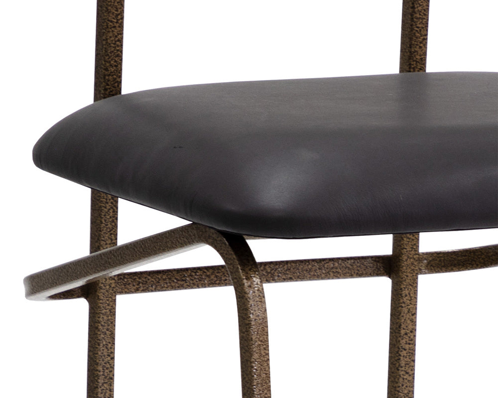Sunpan - Gibbons Barstool - Antique Brass - Charcoal Black Leather - 110366 view 8