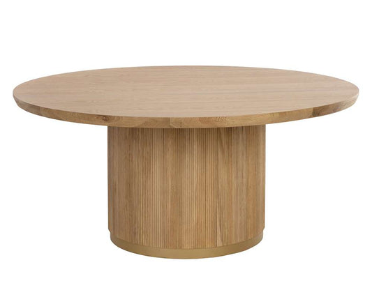 Sunpan - Kalla Dining Table Round - Rustic Oak - 68in - 110774 veiw 2