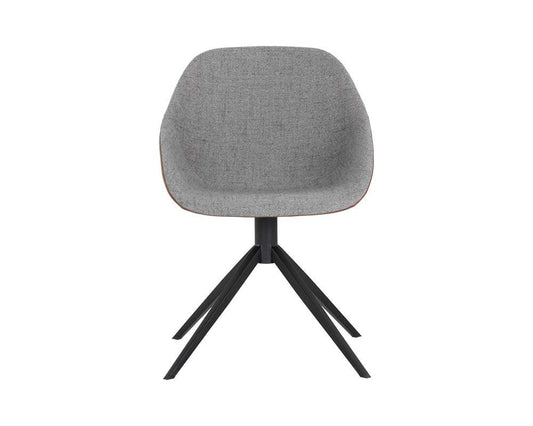 Sunpan - Junction Mccoy Swivel Dining Chair - November Grey / Cinnamon Brown - 107564 veiw 2