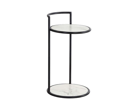 Sunpan - Parga End Table - Black - Marble Look - 111343 veiw 2