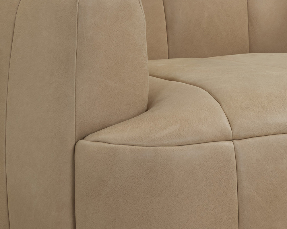 Sunpan - Tadeo Swivel Lounge Chair - Dark Brown - Sahara Sand Leather - 111080 view 7