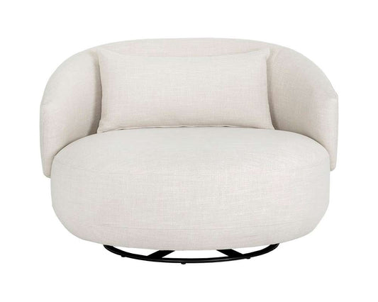 Sunpan - 5West Walsh Swivel Lounge Chair - Effie Linen - 107527 veiw 2