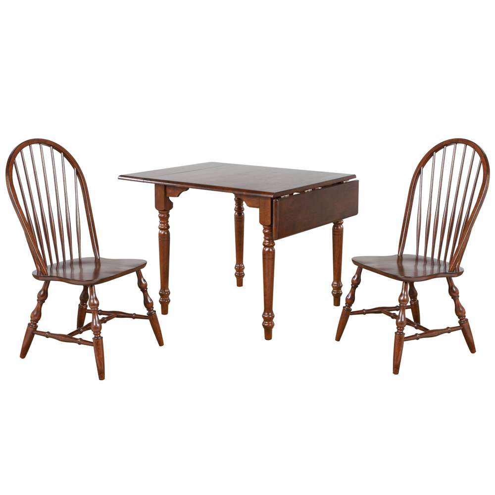 Sunset Trading - Andrews 3 Piece 48in Rectangular Dining Set Spindleback Chairs Brown - PK-ADW3448-C30-CT3P veiw 7