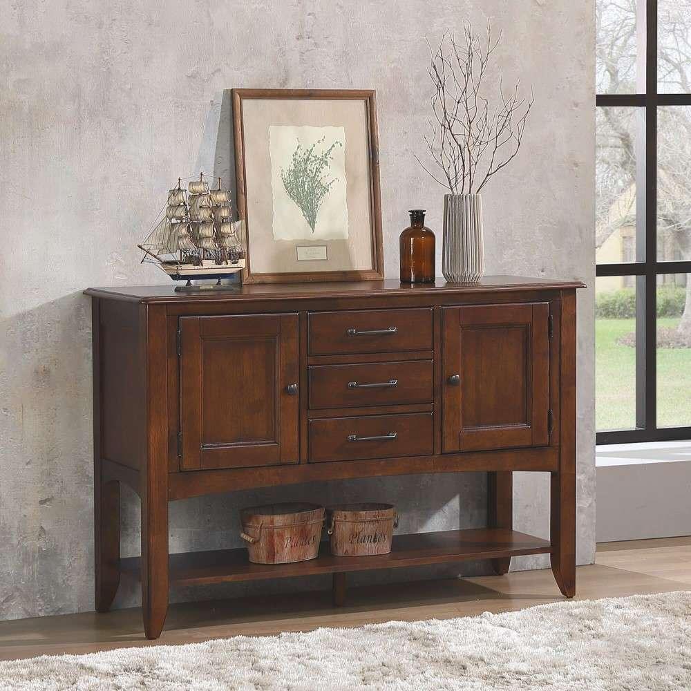 Sunset Trading - Andrews Sideboard with Large Display Shelf in Chestnut Brown - DLU-ADW1122-SB-CT veiw 8