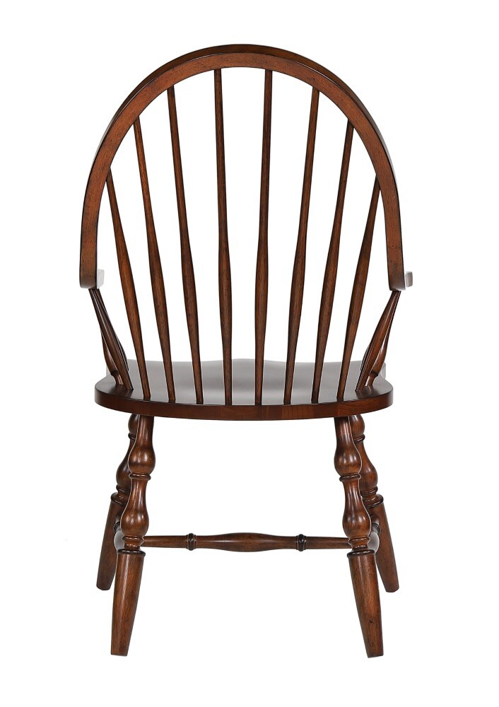 Sunset Trading - Andrews Windsor Dining Chair with Arms - Distressed Chestnut Brown- Seat - DLU-ADW-C30A-CT veiw 6