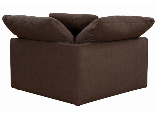 Sunset Trading - Contemporary Puff Collection 4PC L-Shaped Sectional Sofa Brown - SU-1458-88-3C-1A veiw 2