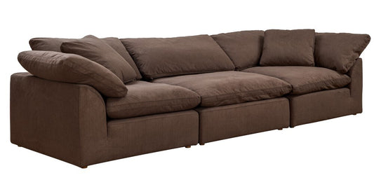 Sunset Trading - Contemporary Puff Collection Slipcover Only for 3PC 132in Sectional Sofa Brown - SU-1458SC-88-2C-1A veiw 2