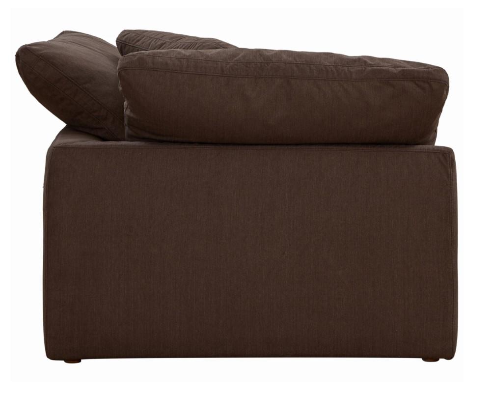 Sunset Trading - Contemporary Puff Collection 44in Square Slipcovered Modular Chair Brown - SU-145851-391088 veiw 5