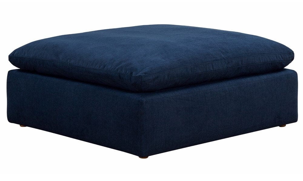 Sunset Trading - Contemporary Puff Collection 44in Square Slipcovered Sectional Modular Ottoman Navy Blue - SU-145830-391049 veiw 3