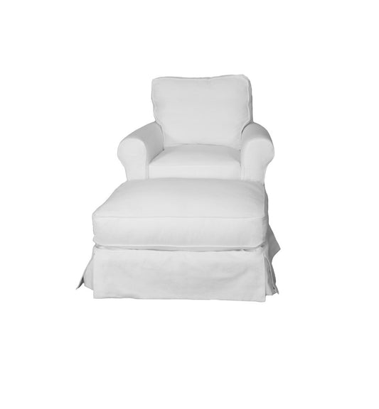 Sunset Trading - Horizon Slipcovered Swivel Rocking Chair And Ottoman Performance White - SU-114993-30-391081 veiw 2