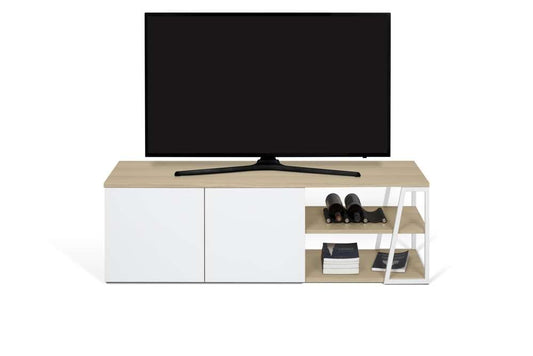 TEMAHOME - Albi TV Table in Light Oak and White Steel - 9500639821 veiw 2