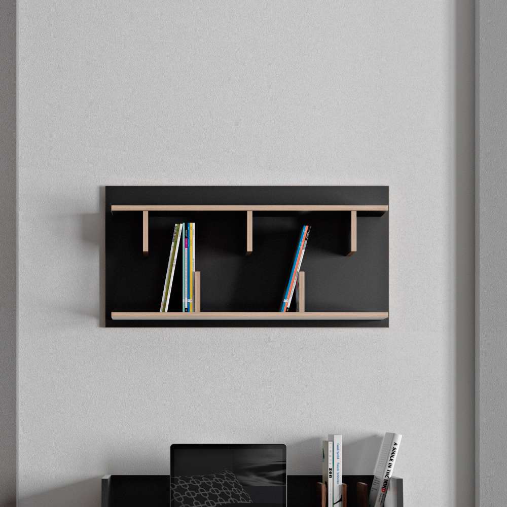 TEMAHOME - Bern 90 Wall Shelf in Black / Plywood - 9000318061 veiw 3