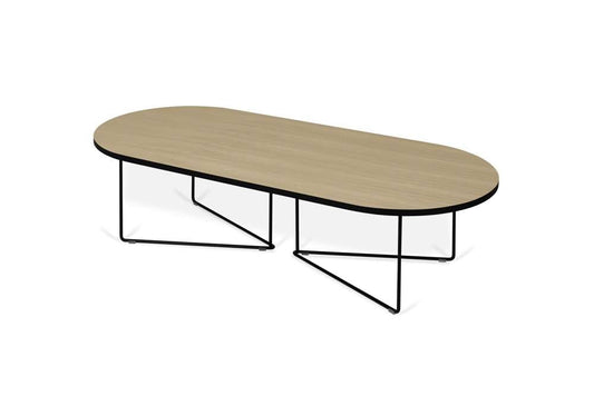 TEMAHOME - Oval Coffee Table in Light Oak and Black Steel - 9500629730 veiw 2