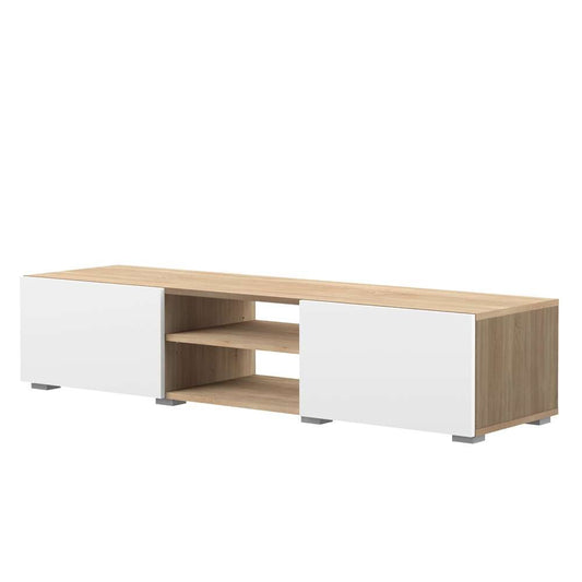 TEMAHOME - Podium 140 TV Stand with doors in White / Oak Color - E3153A3421A00 veiw 2