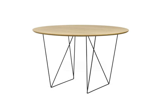 TEMAHOME - Row 47 Round Table with Trestles in Oak / Black Steel - 9500053627 veiw 2
