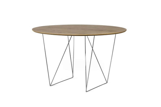 TEMAHOME - Row 47 Round Table with Trestles in Walnut / Chrome - 9500053603 veiw 2