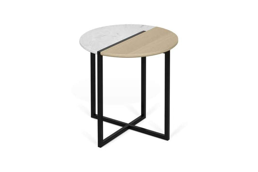 TEMAHOME - Sonata Side Table in White Marble / Light Oak - 9003629204 veiw 2