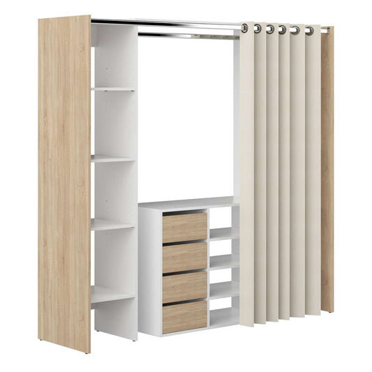 TEMAHOME - Tom Clothes Storage System - 2 Columns & Shoe Cabinet in Oak Color Color / Ecru - X4320X0377R00 veiw 2