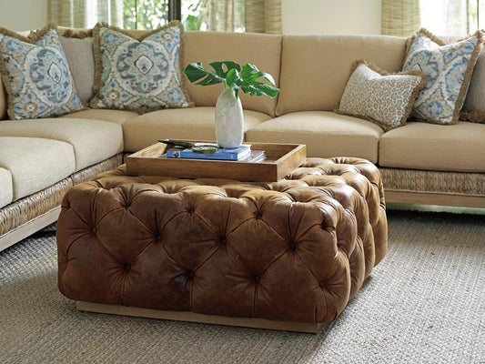 Tommy Bahama Home - Los Altos Laurel Leather Cocktail Ottoman - 01-7288-44-LL-40 veiw 2