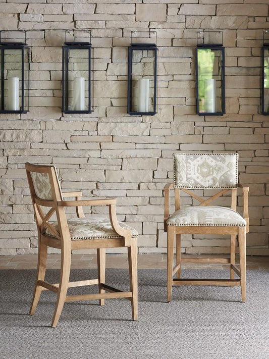 Tommy Bahama Home - Los Altos Sutherland Upholstered Counter Stool with Seat and Back Decoration Figures - 01-0566-895-40 veiw 2