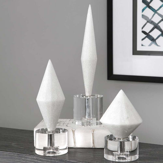 Uttermost - Alize White Stone Sculptures (Set of 3) - 17580 veiw 2