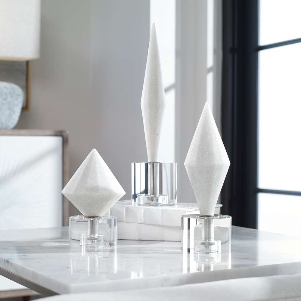Uttermost - Alize White Stone Sculptures (Set of 3) - 17580 veiw 4