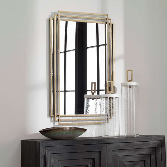 Uttermost - Amherst Brushed Gold Mirror - 09688 veiw 2