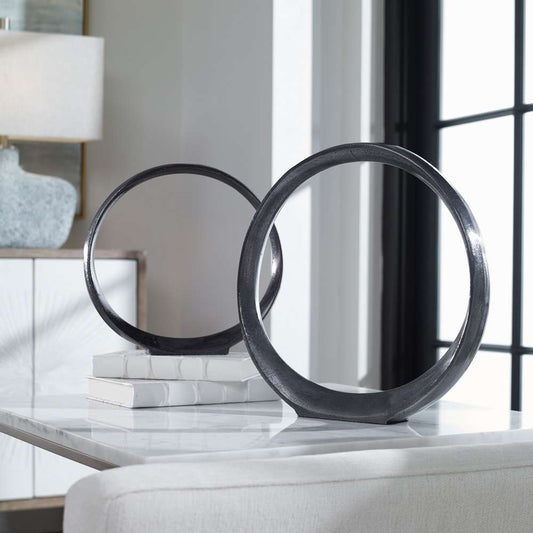 Uttermost - Orbits Black Ring Sculptures (Set of 2) - 17913 veiw 2