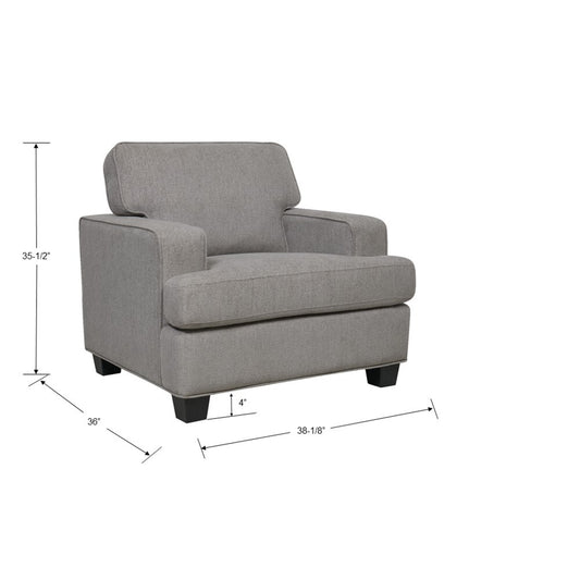 Wallace & Bay - Daugherty Classic Gray Accent Chair with Loose Back Cushions, Self Welting, And Wood Legs - U510351 veiw 2