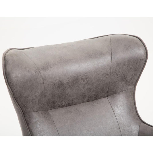 Wallace & Bay - Graham Smokey Gray Accent Chair with Faux Leather Upholstery And Metal Base - U510335 veiw 2